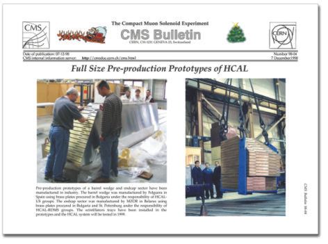 [ image: Bulgarian participation in HCAL set up (CMS Bulletin-CERN, 7-th December 1998)]